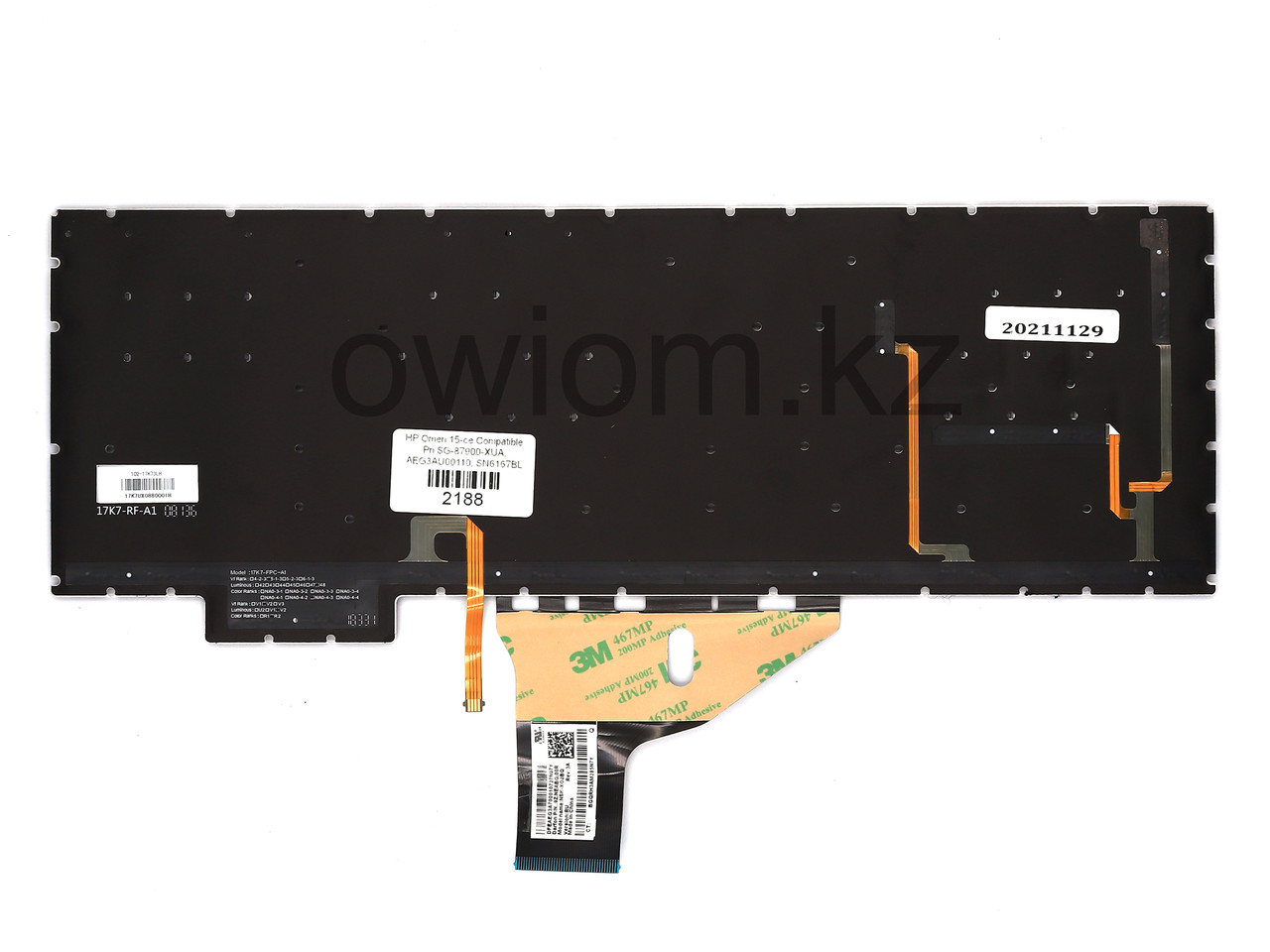 Клавиатура для ноутбука HP Omen 15-ce Compatible P/n: SG-87900-XUA, AEG3AU00110, SN6167BL — изображение 2