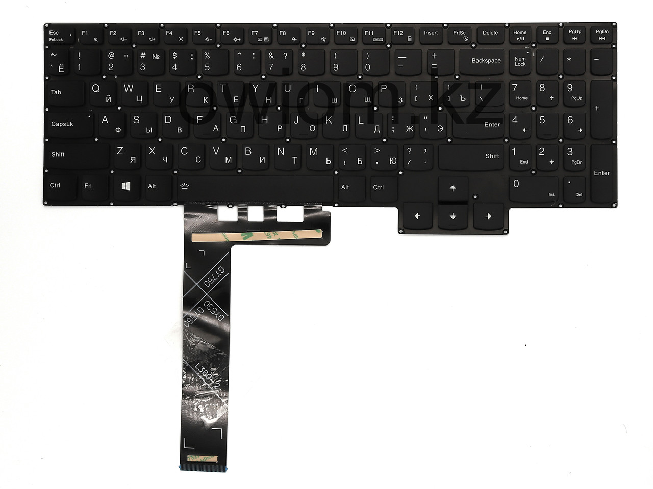 Клавиатура для Lenovo Legion 5 15ACH6 черная с белой подсветкой